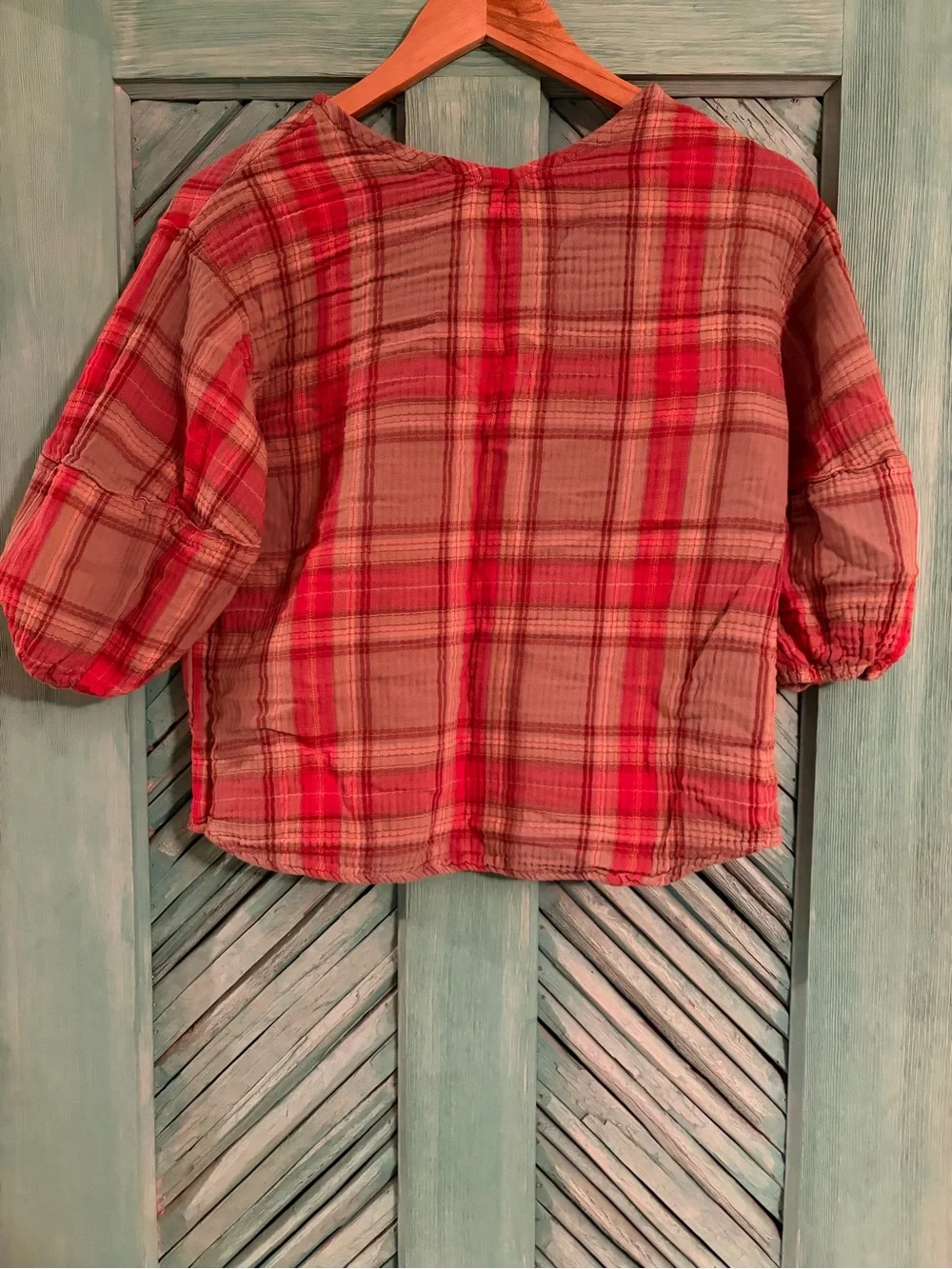 Free People x CP Shades Plaid Pullover Blouse